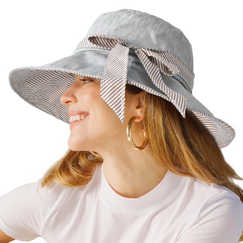 SOMALER Sun Hats for Women Roll-up Wide Brim Summer Beach Hat Foldable Floppy Cotton Hat - Image 1